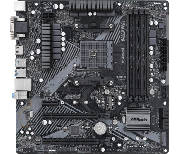 ASROCK Płyta główna B450M PRO4 R2.0 AM4 4DDR4 HDMI uATX B450M Pro4 R2.0 - 690400 - zdjęcie 3